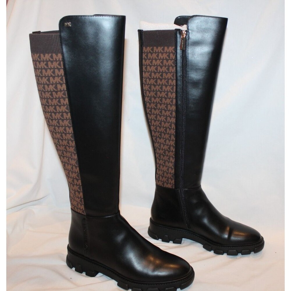 Michael Kors Women's Ridley Tall Riding Boots Black Brown NIB 8.5 $345